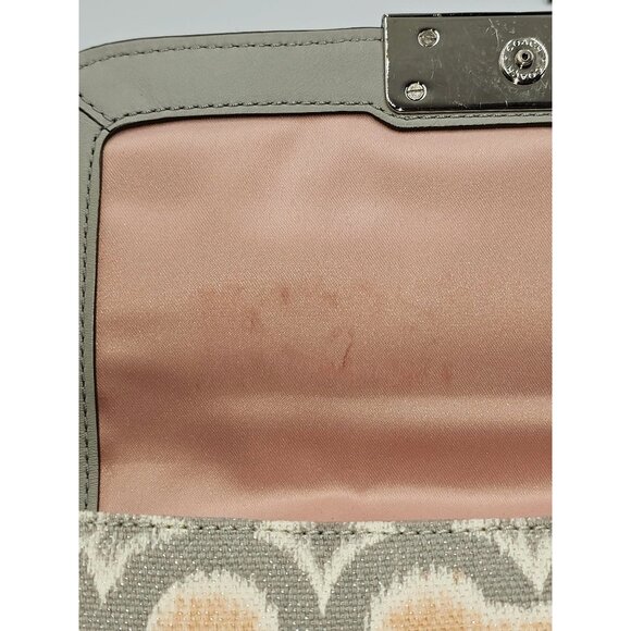 Coach Women's Gray Kristin Op Art Signature Ikat Wristlet Clutch Bag  356 - Picture 7 of 13